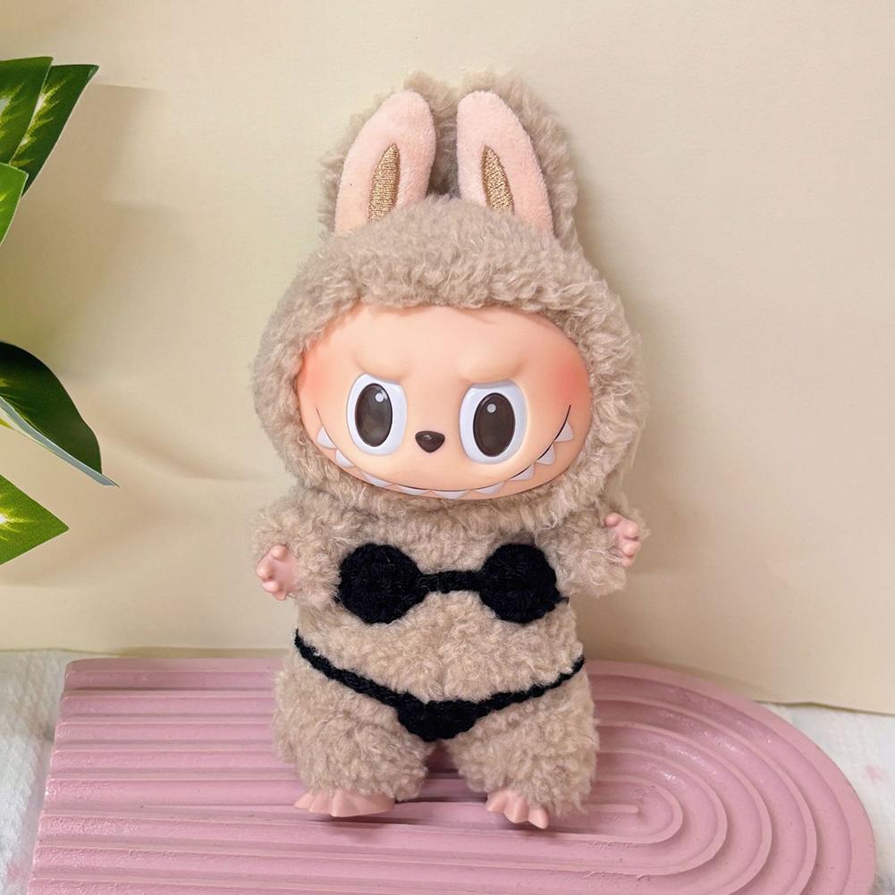 For 17cm Labubu Doll Clothes Fashion Clothes Swimwear Clothes Color Match Bikini Dolls Accessories Cute Decoration Little Cloths