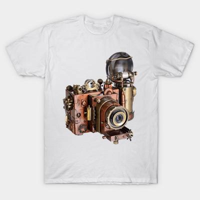 T Shirt Women Steampunk Vintage Antique Camera Men Women Kids Harajuku Print Kawaii Tshirt Summer Short Sleeve Female T-Shirt Top Tee