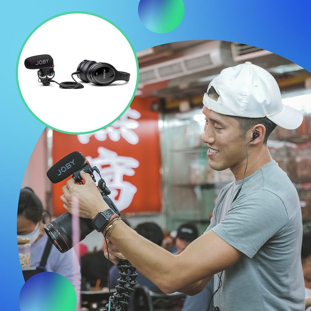 Joby Wavo Plus Microphone for and TikTok On-Camera Vlogging, YouTube, (JB01734-BWW)