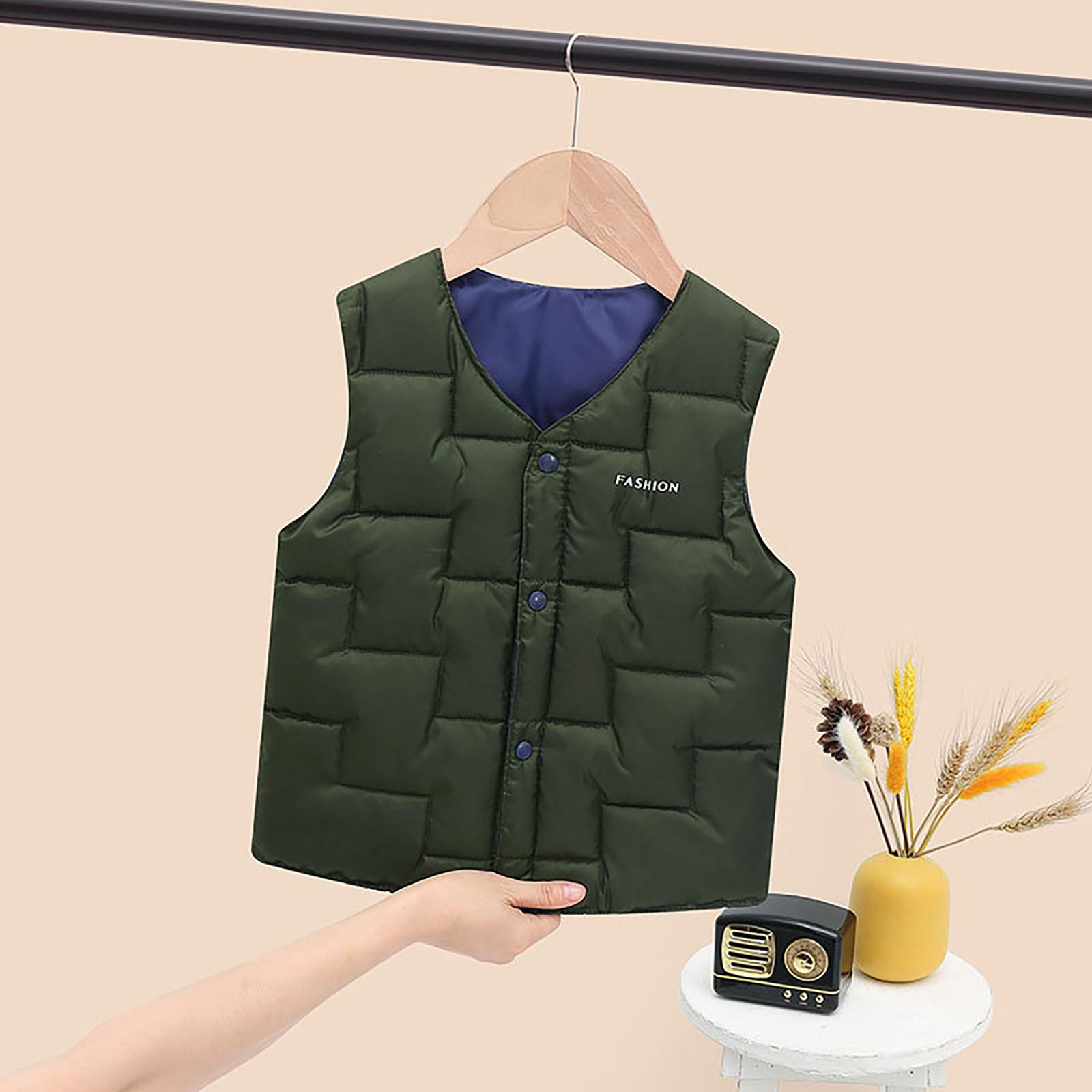

Children s Vests And Winter Baby Padded Jackets For Boys And Girls Warm Clips 130 армия зеленый
