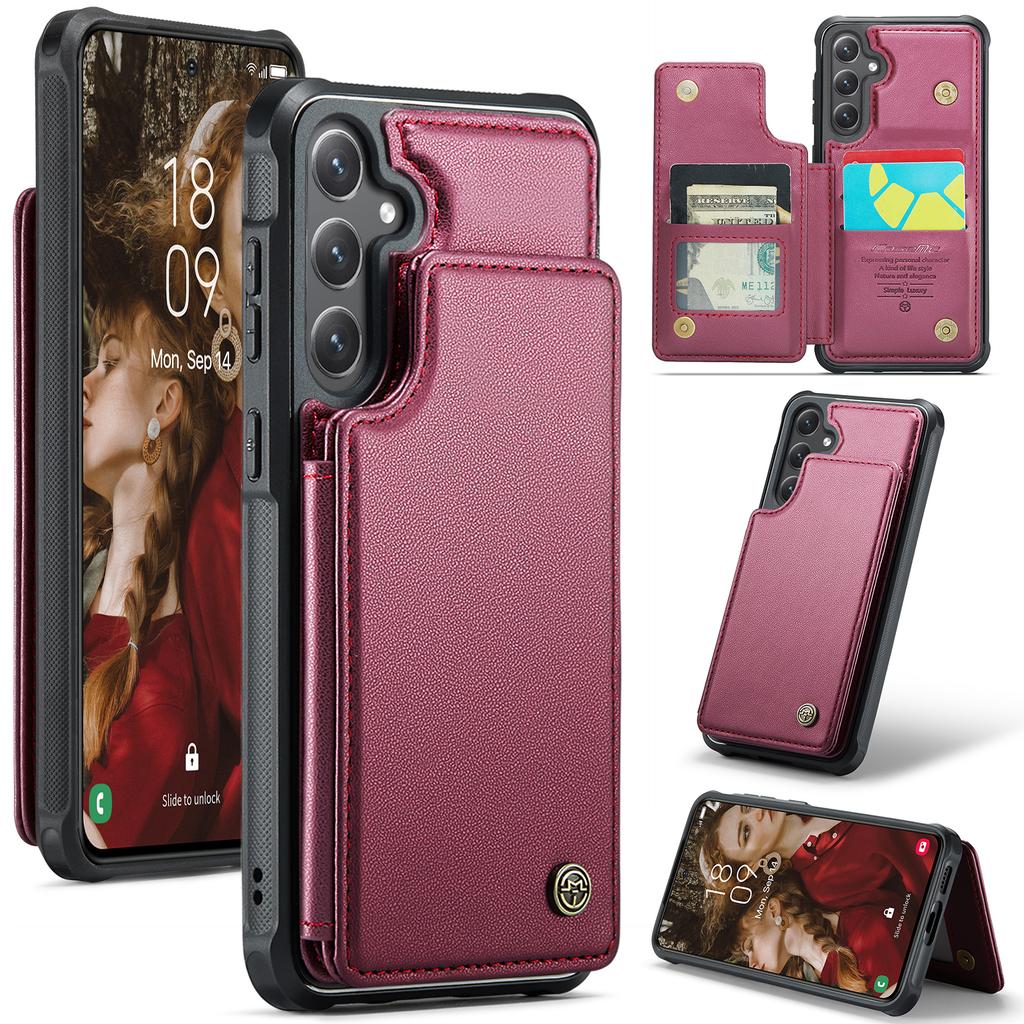 For Samsung Galaxy S25 Phone Case CASEME C22 Leather Back Cover with RFID Blocking Card Slots