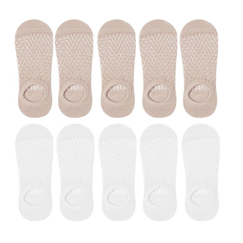 

10 пар женских сетчатых носков в клетку, ультратонкие дышащие нескользящие низкие носки EUR36-39