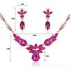 Women's Rhinestone Flower Pendant Alloy Necklace Earrings Wedding Jewelry Set