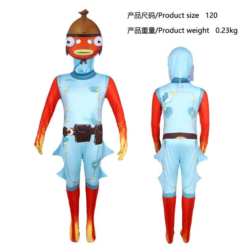 

Хэллоуин Сушеная рыба 5 Косплей Костюм Боди Боди Сценический костюм Fortnite 160