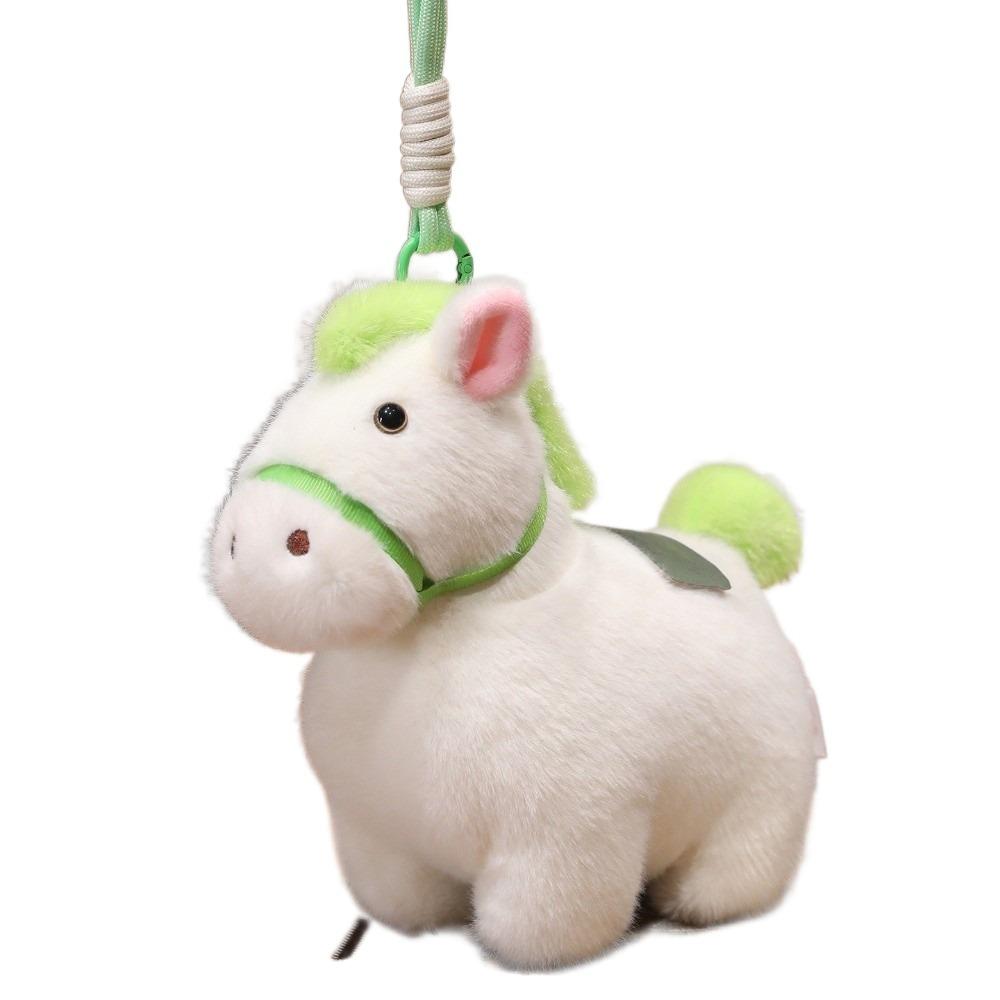 Animal Plush Horse Keychain Steed Doll Zodiac Pony Figurine Chinese New Year Gift Home Decoration