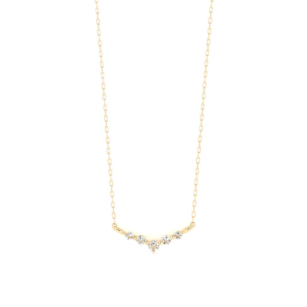 Estelle Official Women's Necklace, 10K Yellow Gold with White Topaz, 0351-1417-0041-0000