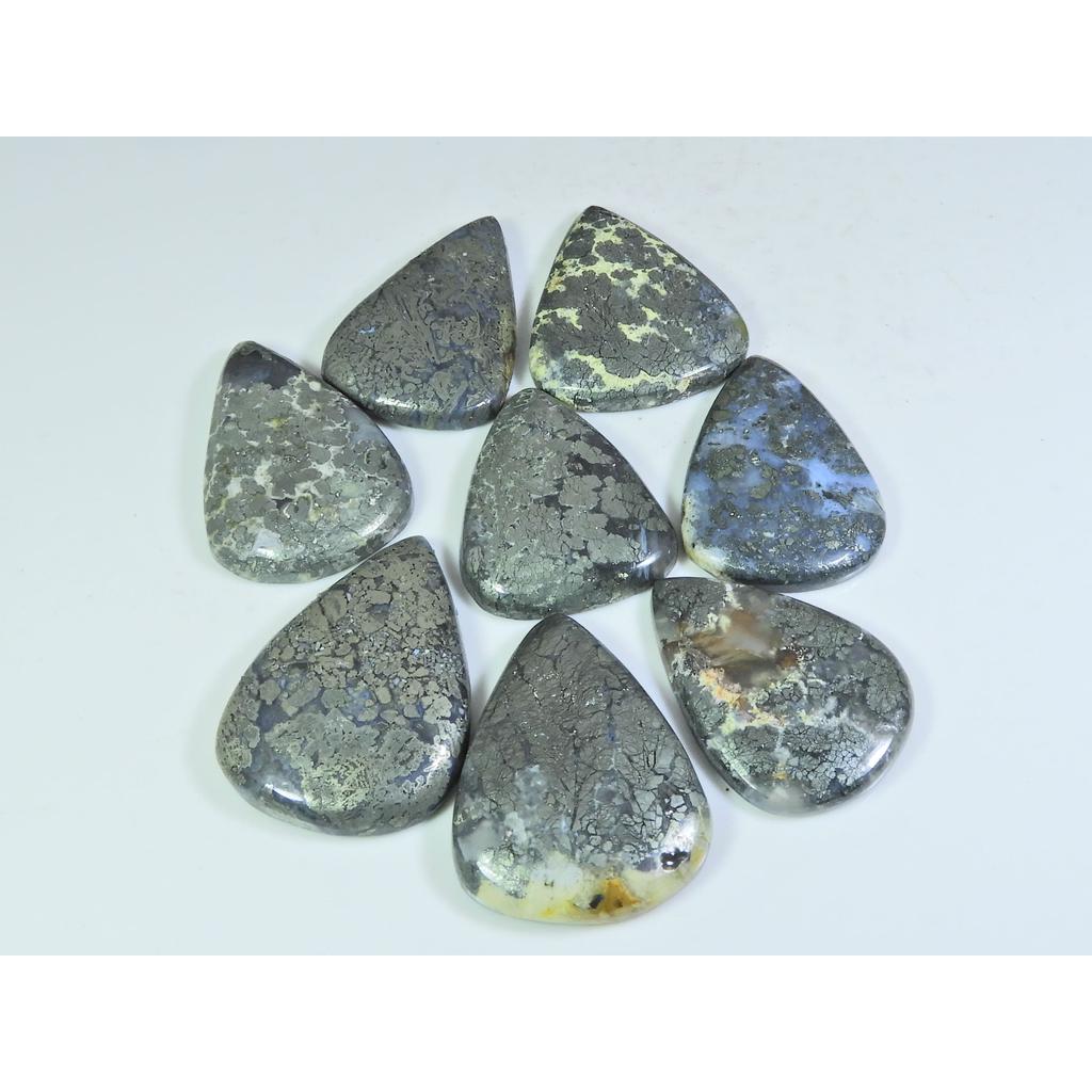 415Cts. Natural Marcasite Pear Shape Cabochon Loose Gemstone 08Pcs Lot C-318
