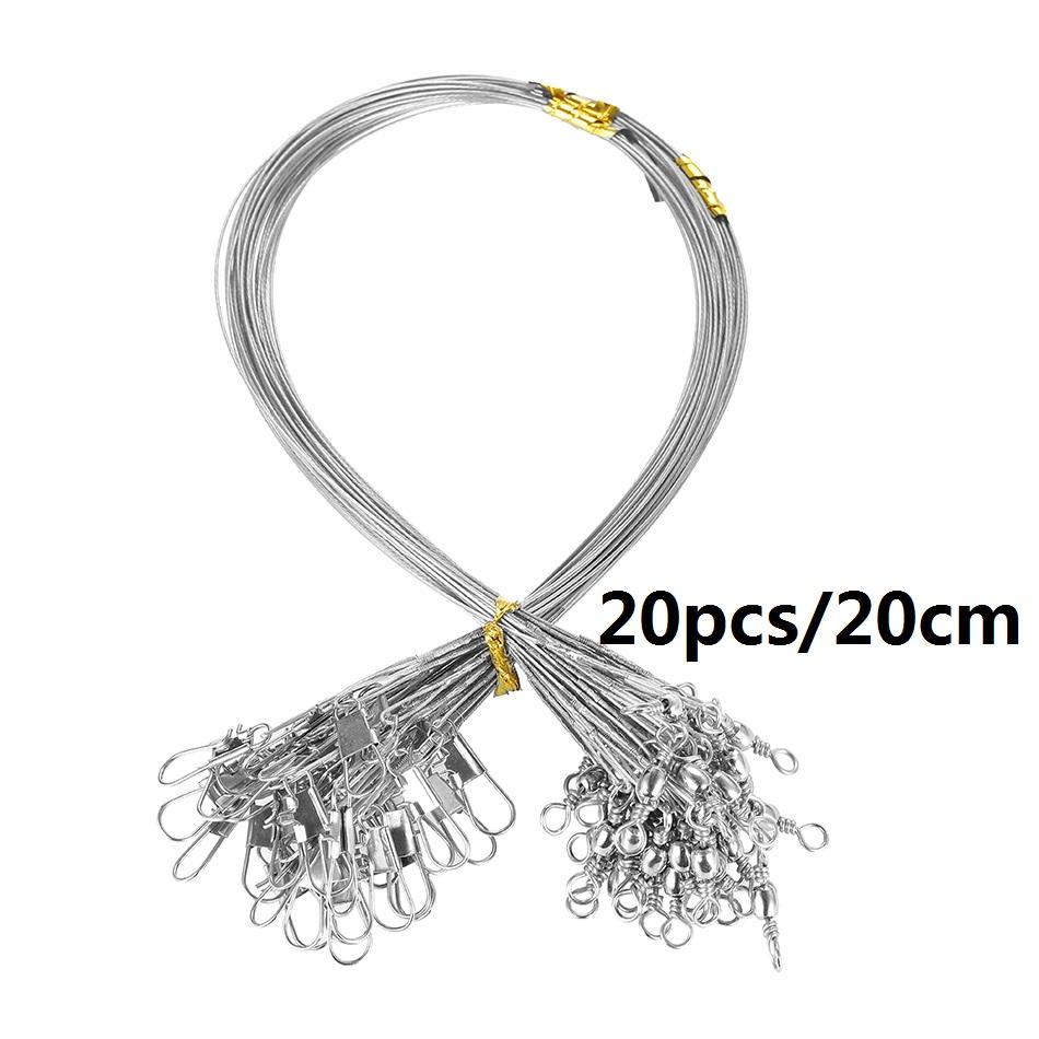 

10Pcs Steel Fishing Line Steel Wire Leader With Swivel Olta Fishing Accessory Lead Core Leash Fishing Leader Wire Tackle Pesca серебряный