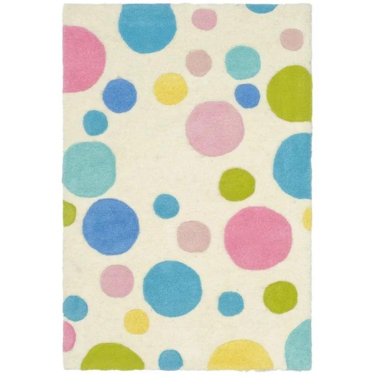 Ins Colored Dot Carpet Rainbow Wave Point Entrance Mat Living Room Bedroom Fashion Modern Art Decor Non Slip Cartoon Floor Mat