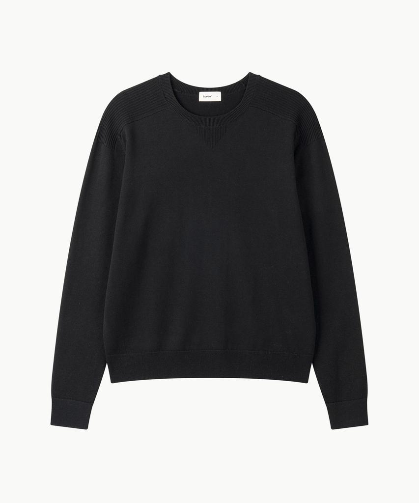 Leondi Arch Crew Neck Round Knit - Black
