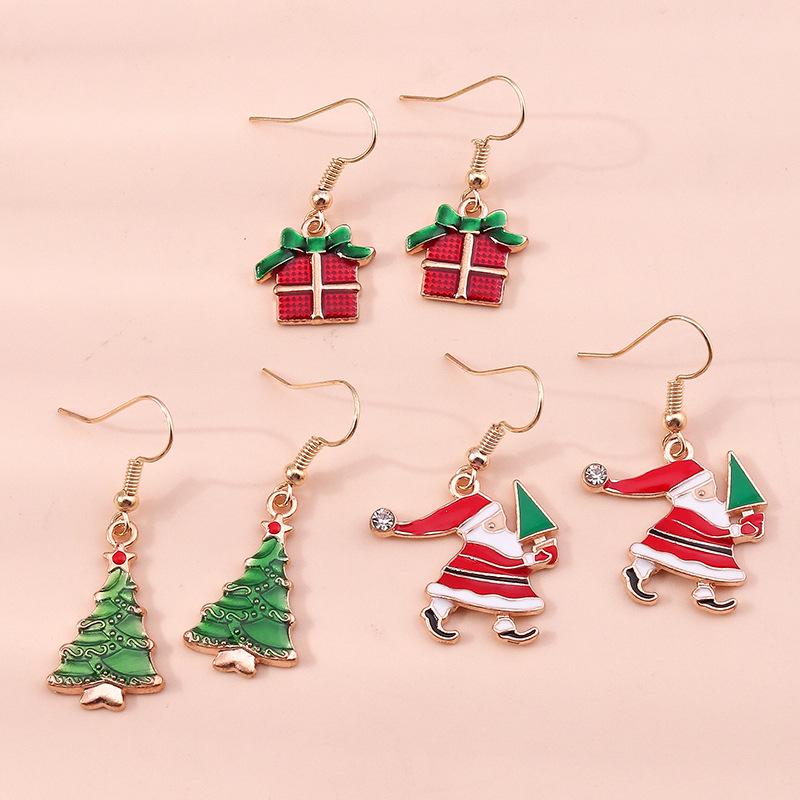Christmas Earring Set: Reindeer, Santa, Snowman & Tree