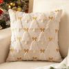 Holiday Decorative Pillowcase With Embroidered Deer And Stars For Sofa And Bed