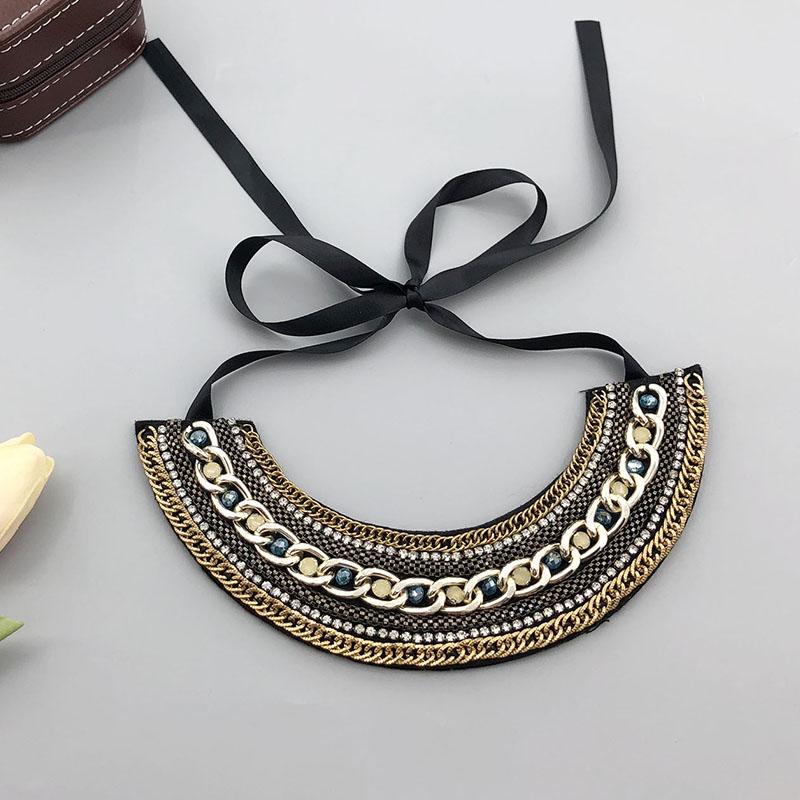 Pearl Women Shirt False Collars Crystal Removable Collar For Women Necklace Fake Collar Detachable Diamond Lacklace Nep Kraagie