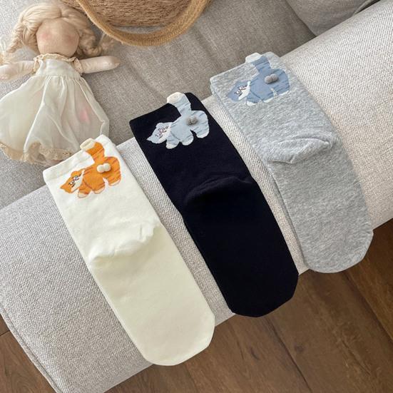 Cat Socks with 3D Balls Cute Cartoon Cat Socks Cheeky Kitten Funny Crew Socks Birthday Holiday Gift for Women Cat Lovers