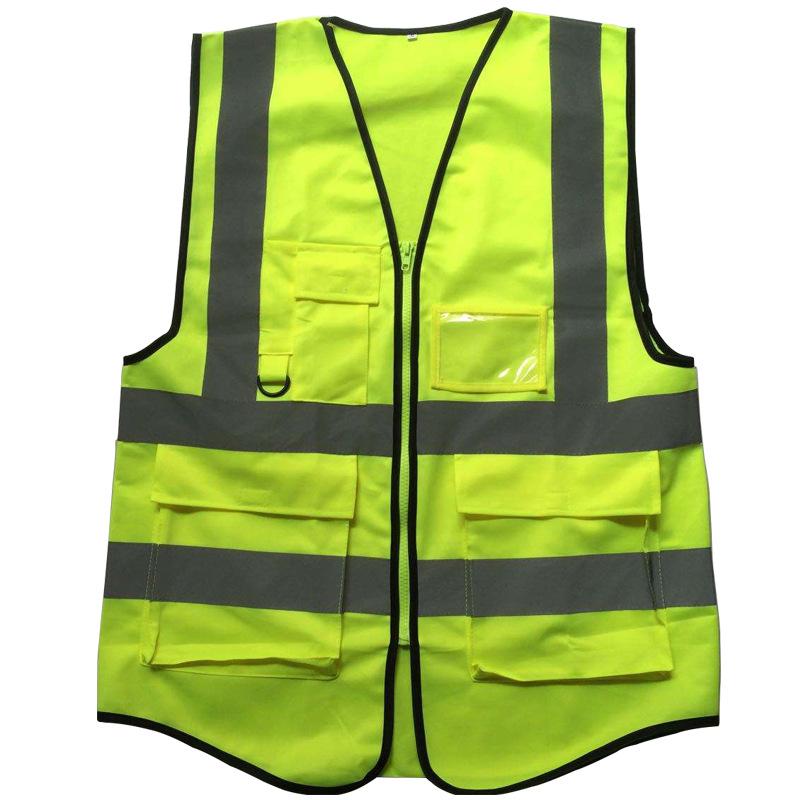 Hi-Vis Fluorescent Yellow Mesh Reflective Vest with Logo