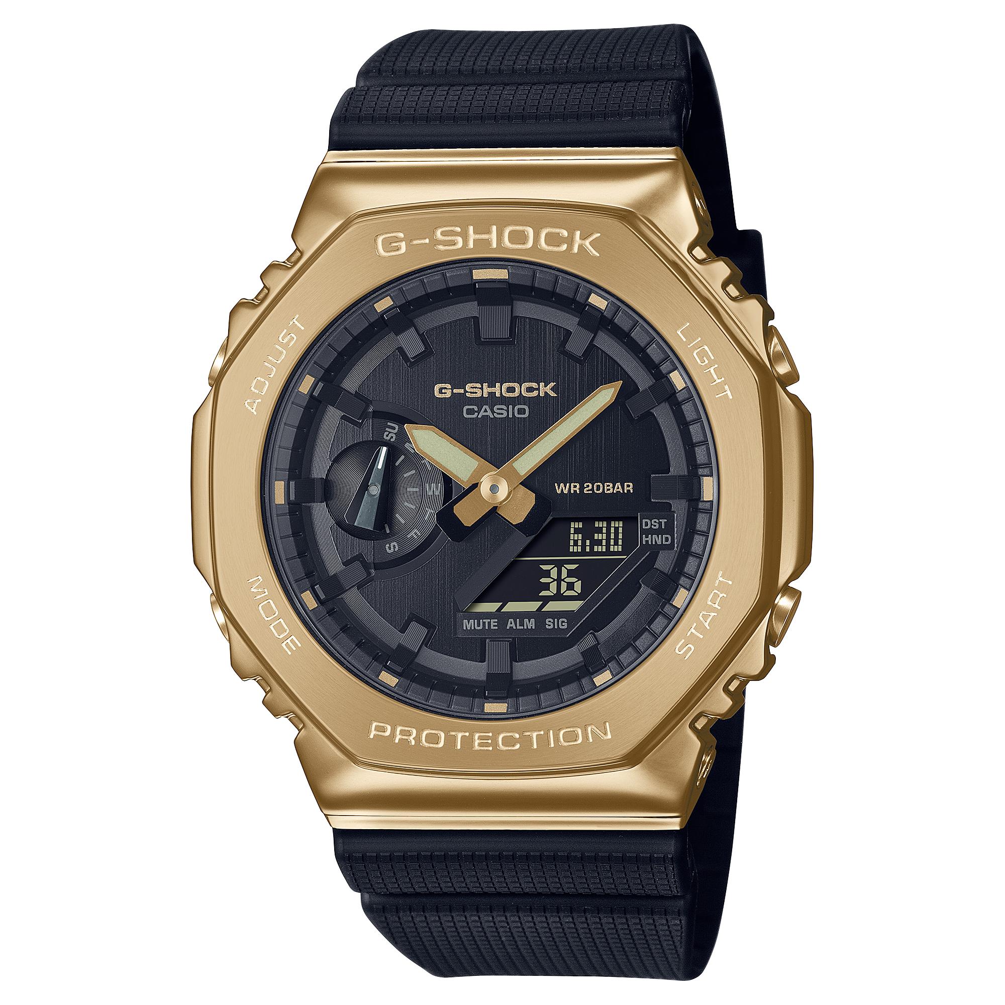 Casio Men s Stainless Steel 200M Water Resistant Analog Shock Resistant Quartz Watch GM-2100G-1A9 чёрный