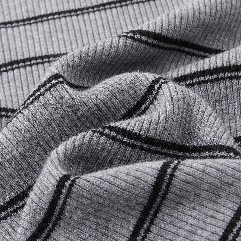 Women's Retro Striped Slanted Collar Knit Sweater