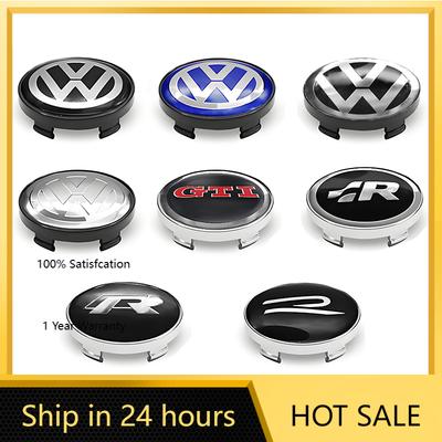 Pour VW VOLKSWAGEN Nouveau 4 Pièces Enjoliveurs VW 56mm 60mm Cache-Moyeux de Roue de Voiture Autocollants Pour Volkswagen R Golf 4 Motion GTI Polo À