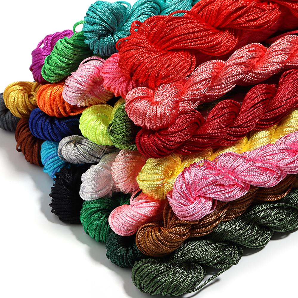 1/1.5mm Multicolor Nylon Cord Chinese Knot Thread Braided String for Jewelry Making Bracelet Tassels Beading Thread Supplies