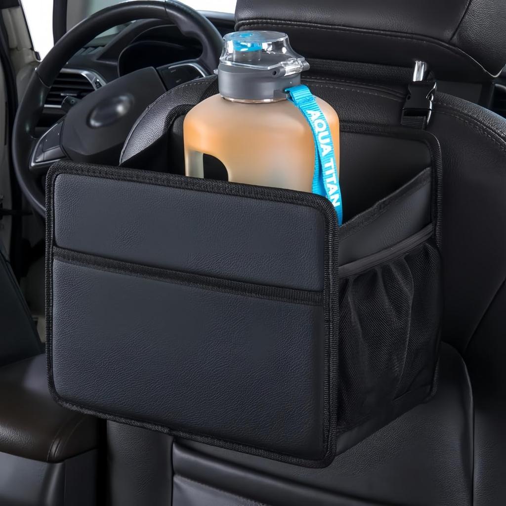 ZUKIDA Car Backseat Waterproof PU Leather Front Rear Car Seat Storage Large Universal Hanging Backseat Car Organizer for Adults Kids with Cup Holders