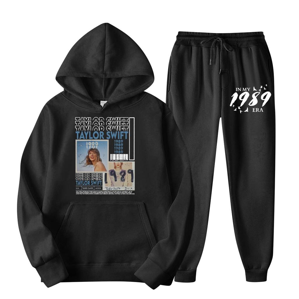 Women's Casual Hoodie and Sweatpants Set Pullover Long Sleeve Top with Front Pocket Adjustable Waistband Jogger Pants Lounge Wear
