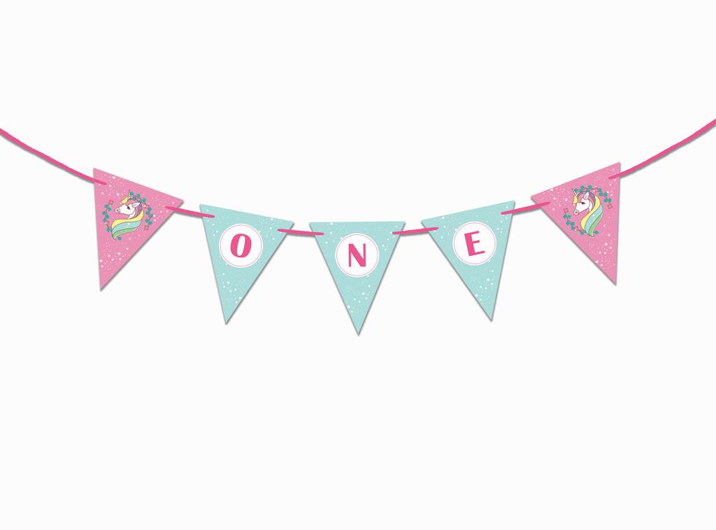Inkdotpot Birthday Party Decorations Happy Birthday Party Garland Baby Girls Unicorn Pennant Banner