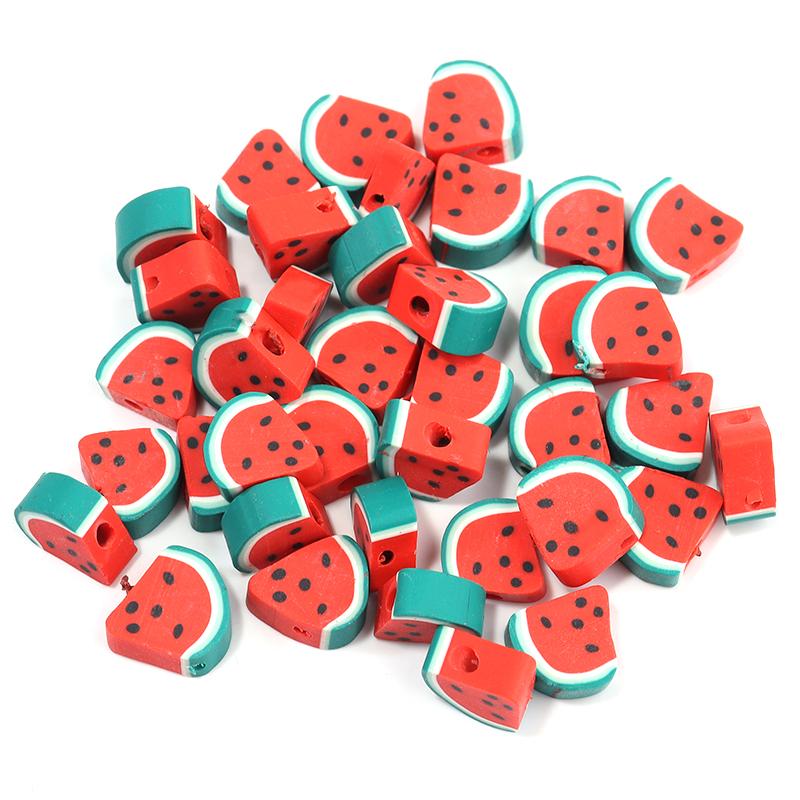 50pcs Fruit Soft Polymer Clay Beads Pottery Loose Spacer Beads For Jewelry Making DIY Bracelets Necklace Earrings Accessories