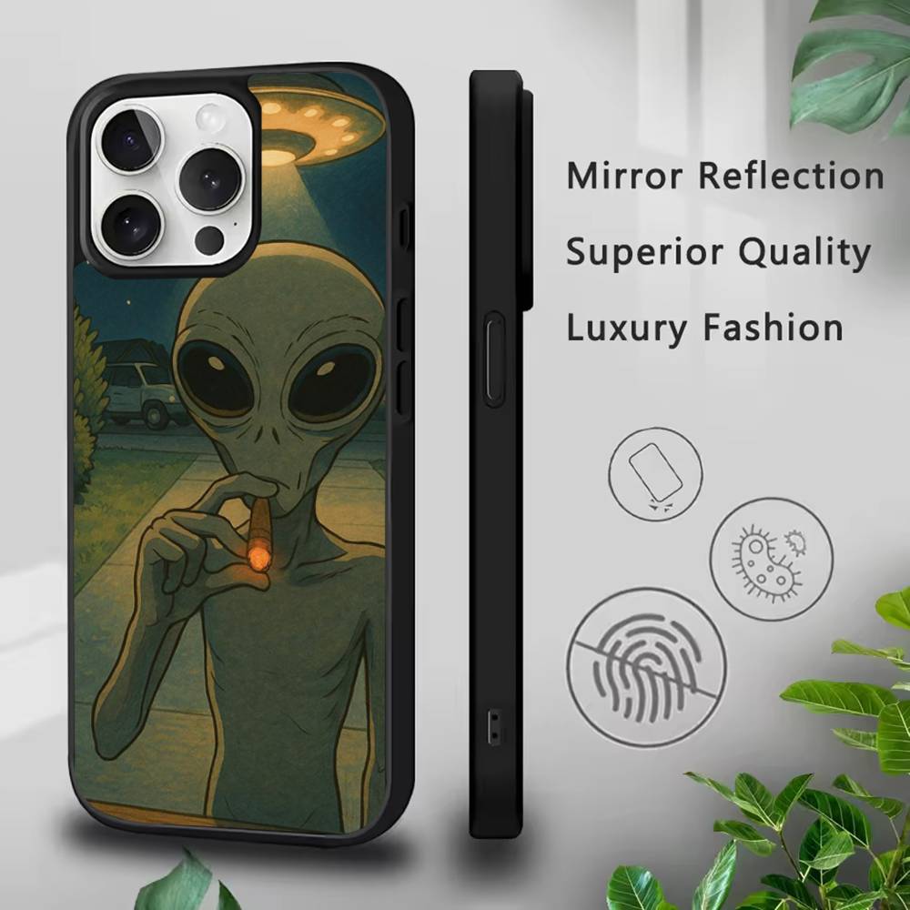 Funny Space UFO Alien Thing Phone Case For IPhone 17,16,15,Pro,Max,Air,14,Plus,13,12,11 Magesafe Wireless Charge Cover
