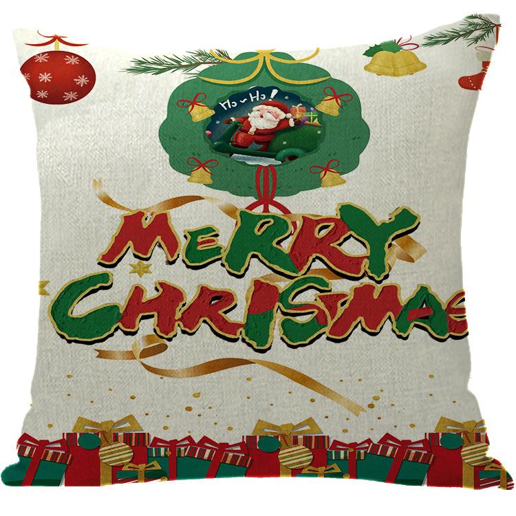 New Santa Claus Christmas Tree Printed Cushion Car Sofa Cushion Set Christmas Decoration