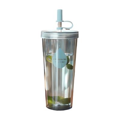 MYEEDA Water Bottle with Made of Plastic Water Tumbler with Large Easy To Stylish Clear Bottle for Girls and High School Transparent Straw, Food-Safe