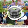 8PcsCelsiusset Portable Outdoor Travel Camping Picnic Cookware Cooking Pot Pan Bowel Set(Black)