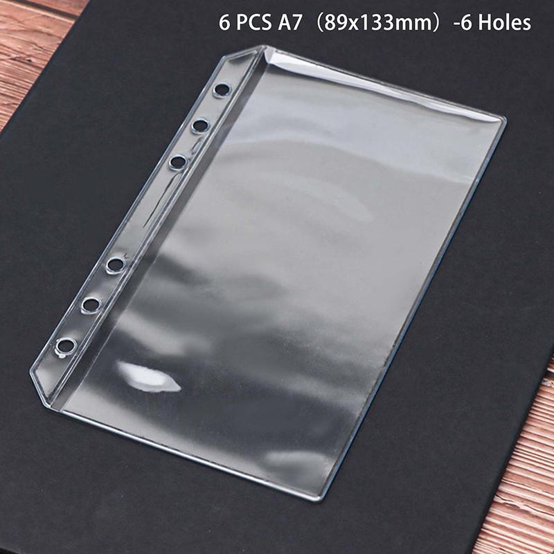 Nové Nové 6ks A5/A6/A7 6 Děr 3vrstvé Oboustranné Kapsy do Desek, Průhledné Složky na Zip a Složky s Bočním Vstupem, Vodotěsné