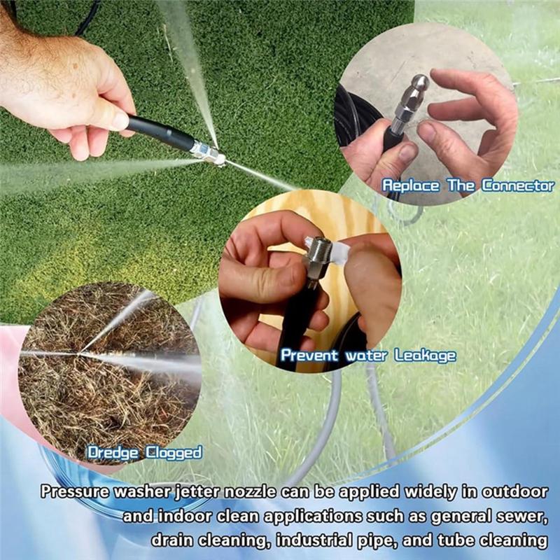 Good-Drain Cleaners Water Jet Sewer Jetter Cleaning Nozzle Kit For 1/4 Inch Pressure Washer Accessories Quick Connector Parts