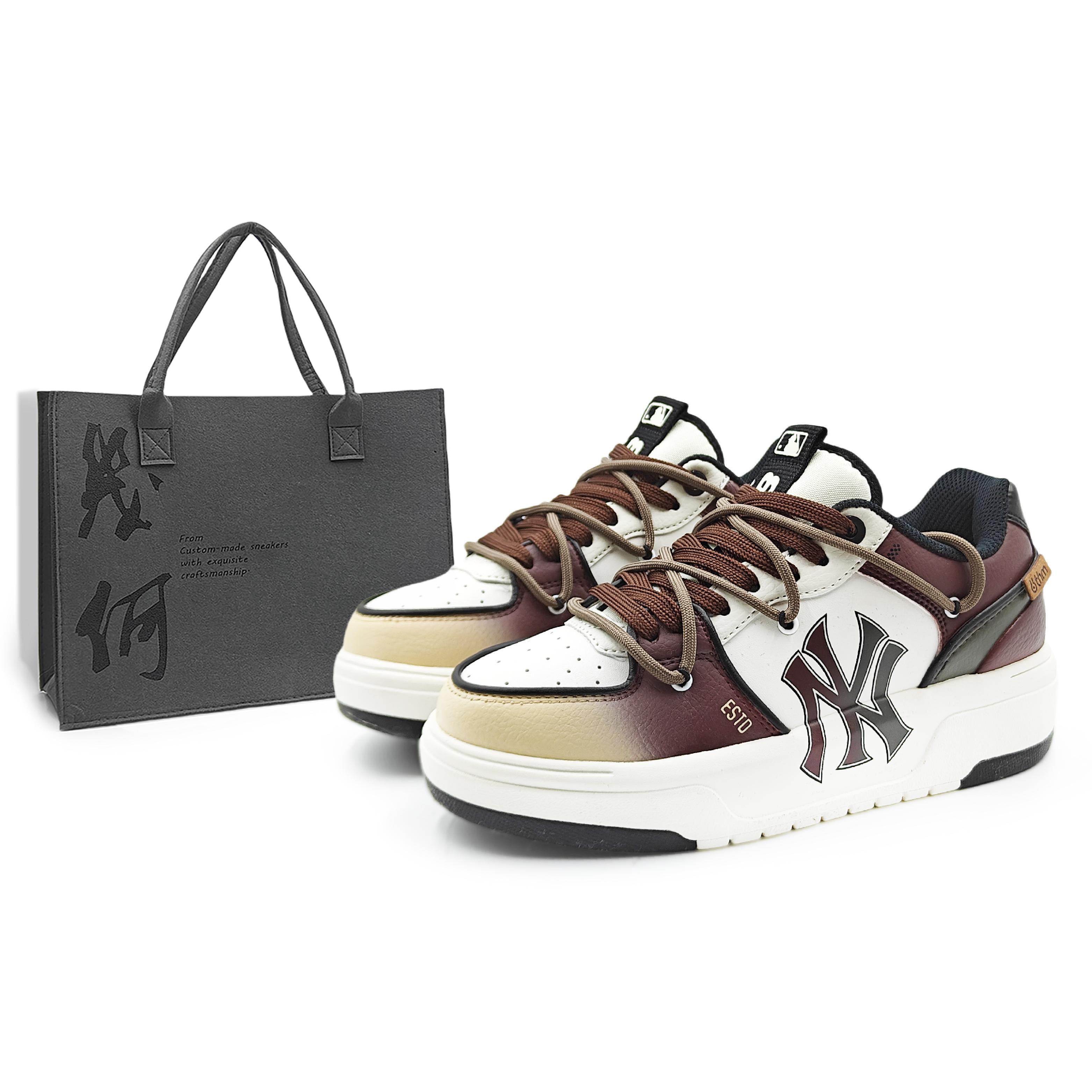 

MLB Chunky Liner Abrasion Resistant Low top Skateboard Shoes Unisex Red Brown 3ASXCA12N-50WHS(Team1284-2S) 45