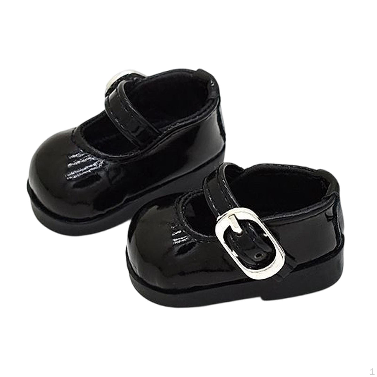 

1 Pair Miniature Doll Shoes Female PU Leather Trendy Elegant Accessories Suitable for Games Display