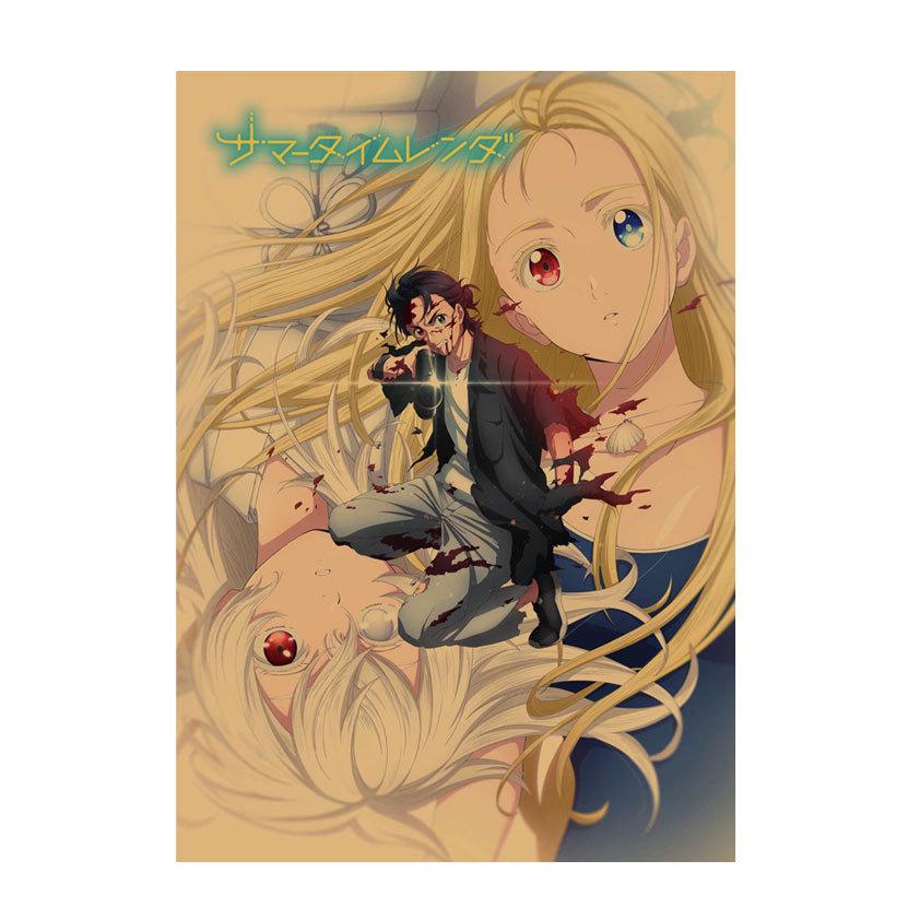 Summer Reappears Retro Anime Poster: Japanese Cartoon Dorm Room Wall Art for Kids
