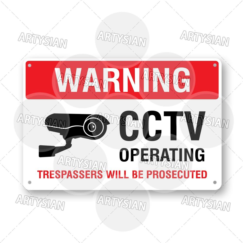 CCTV Surveillance Metal Sign Shop Security Plaque Camera Monitoring Shoplifting Warning Crime Deterren Safety Alert 24-Hour