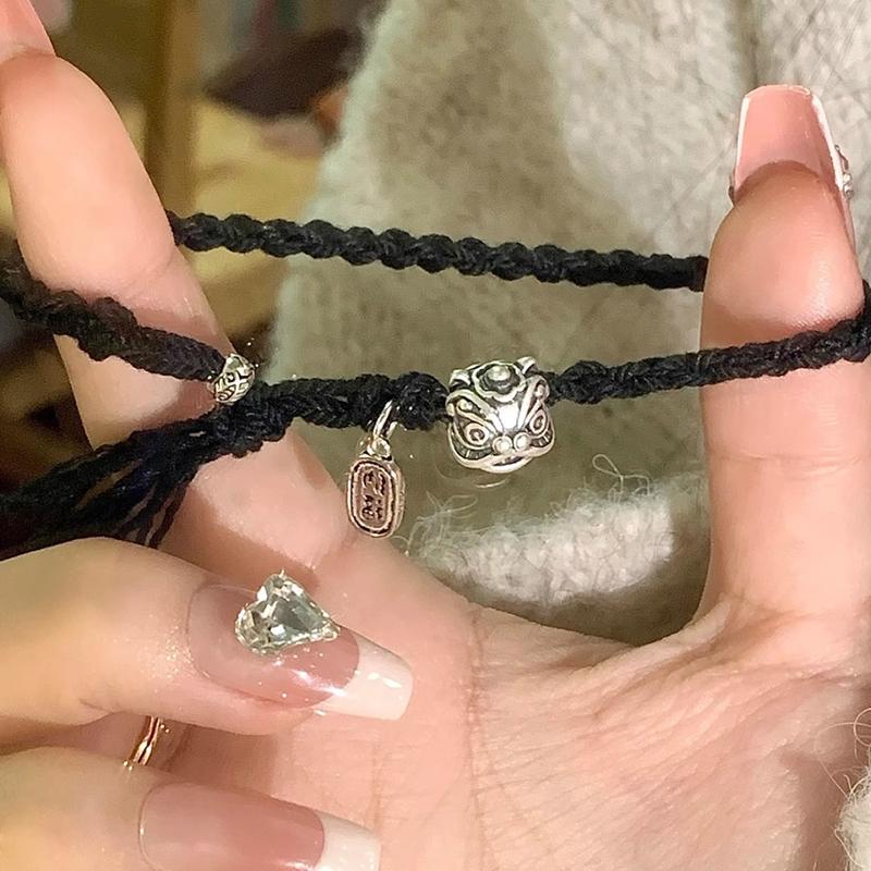 Lucky Red String Bracelet Simple Vintage Amulet Bracelet Adjustable Awakening Lion Bracelet For Couple Women Jewelry Gift