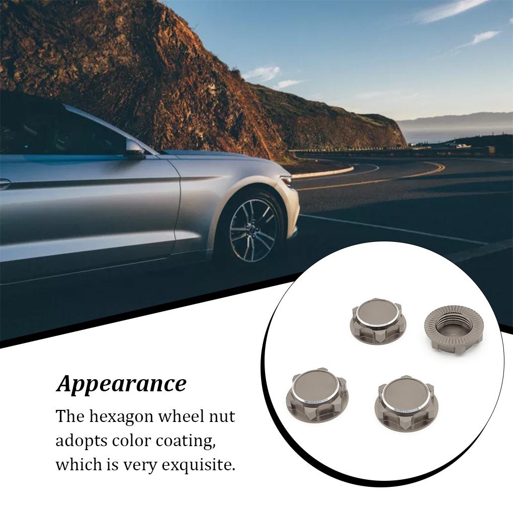 4 Pieces Hex Wheel Nuts Wear-resistant Mount Caps Road Car Spare Parts Accessory Anti-Skidding Heteromorphic Screws Cover