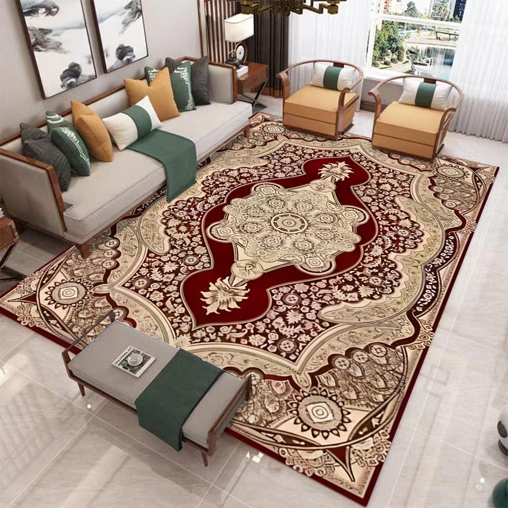 1PC Vintage Persian Carpet American Bohemian Moroccan Living Room Carpet Bedroom Bedside Rug Kitchen Coffee Table Floor Mat