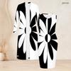 Women Plus Size Two Piece Set Long Sleeve Open Front Cardigan Sleeveless Bodycon Dress Black White Floral Printed