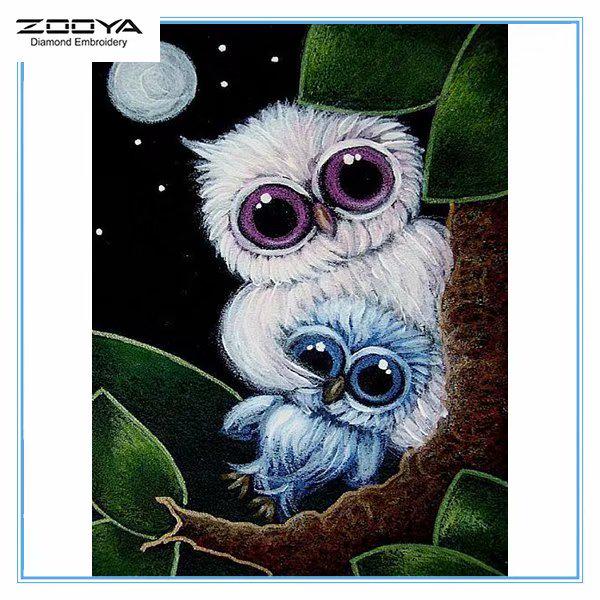 

ZOOYA DIY Алмазная картина Вышивка Полный дрель Алмазная мозаика Животное Сова Вышивка крестиком Домашний декор