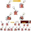 Cute Chainsaw Man Pochita Keychain Toy Cartoon Key Ring Bag Pendant