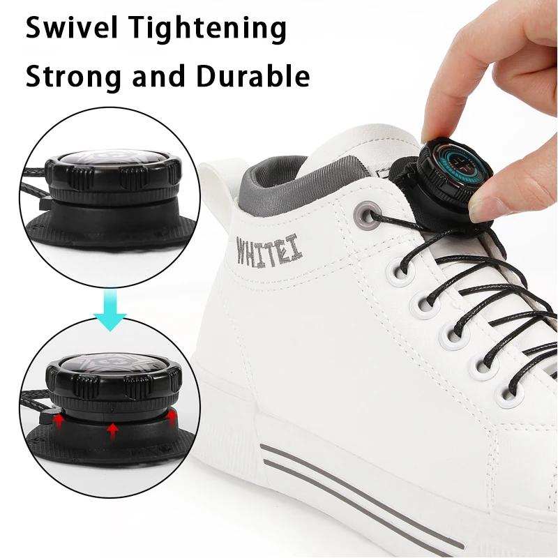 Lacci Elastici Senza Nodo per Scarpe Fibbia Automatica Rotante Lacci per Scarpe Fibbie a Blocco Metallico a Capsula Vestibilità Facile per Scarpe da Ginnastica Accessorio per Scarpe