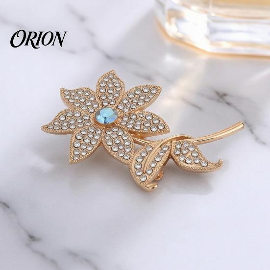 Flower Shaped Pin Rhinstone Floral Brooch for Women, Shape Alloy Lapel Pin, Clothing Jewelry Accessories Wedding Party Prom