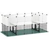 Pet Playpen with Waterproof Mat, DIY Small Animal Enclosure 34 Panels, Indoor/Outdoor Metal Pet Fence for Guinea Pigs