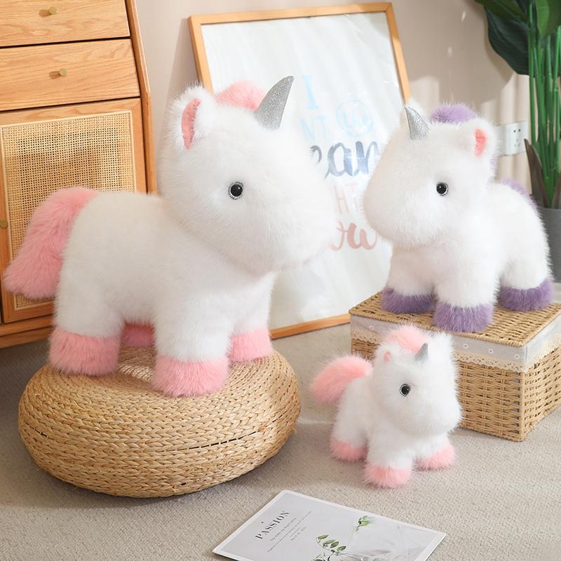 cute dreamworld unicorn plush Toy Cartoon Animal unicorn Pink Purple Plush Doll Home Decor Gift Kids