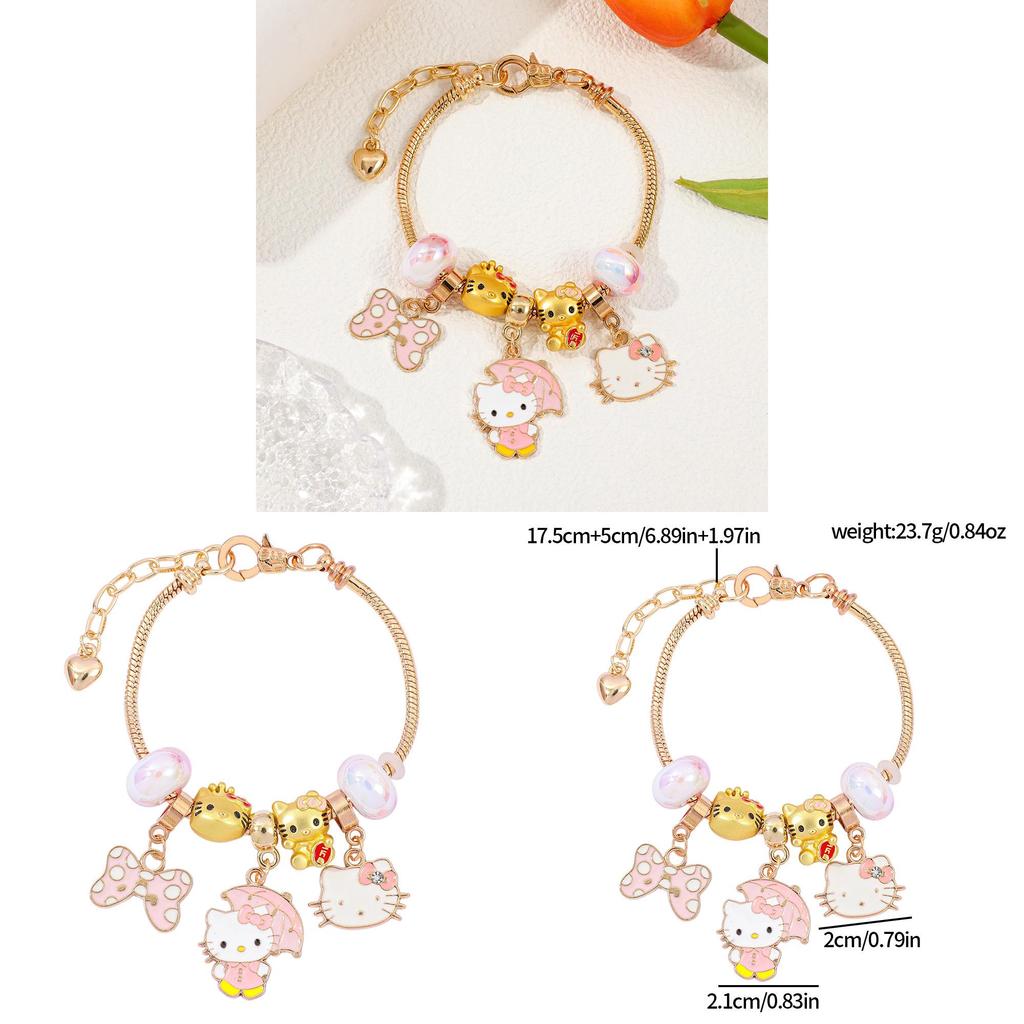 Hello Kitty Jewelry Bracelet With Zinc Alloy Charm For Gift Giving
