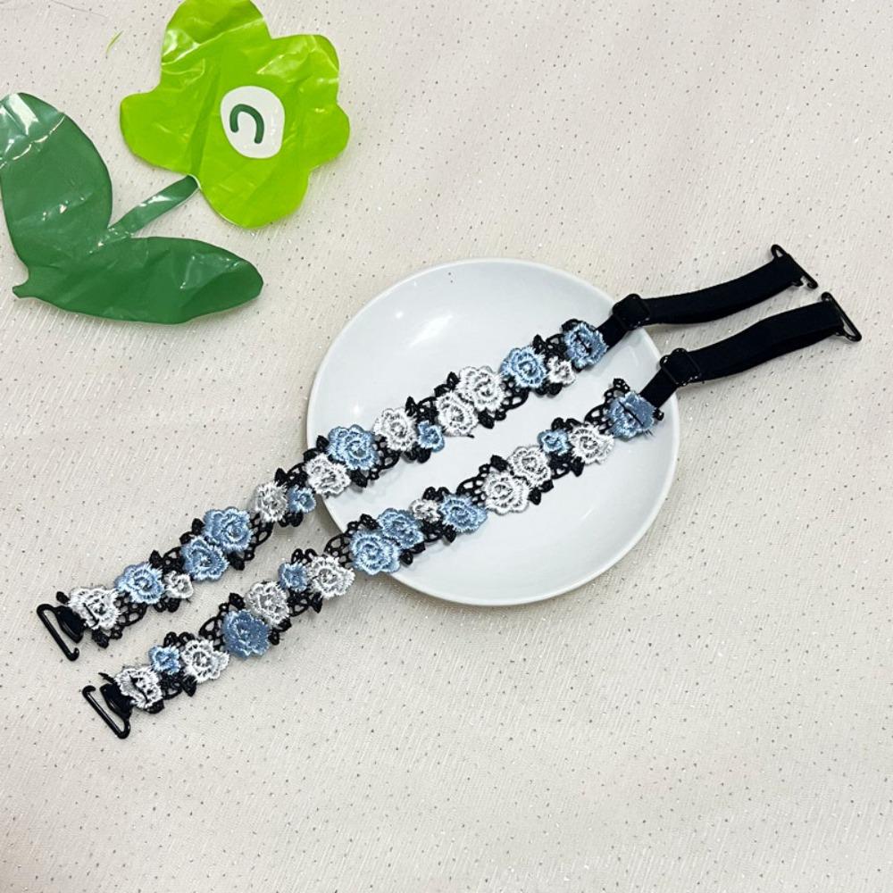 Adjustable Floral Bra Straps with Lace Trim Flower Lingerie Strap Fashion Underwear Strap Women