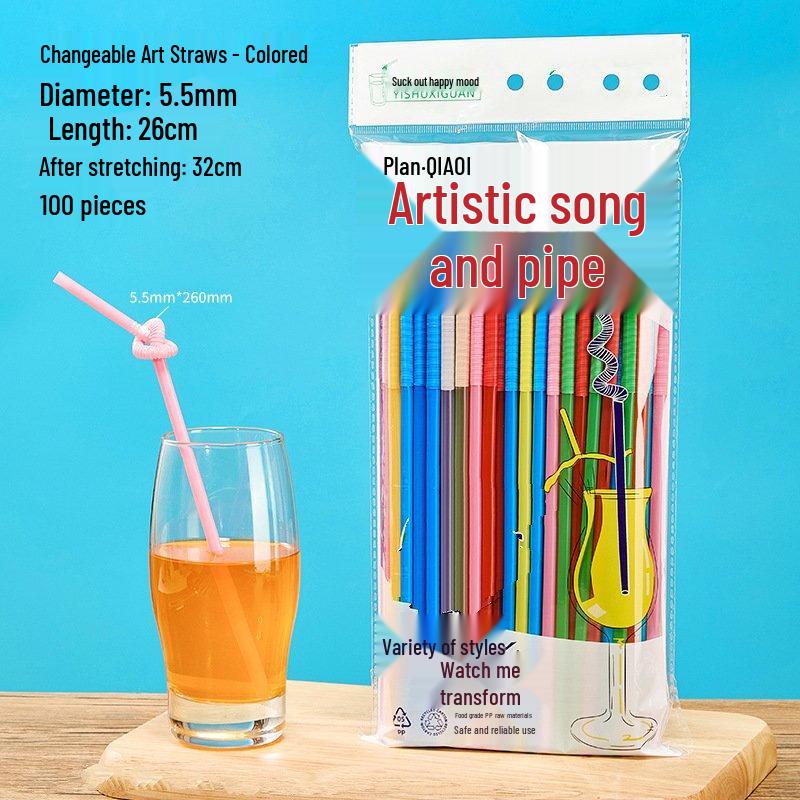 

ZISIZ Colorful Disposable Bendable Drinking Straws